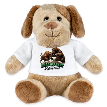 Bull Market State of Mind – Bull vs. Bear Design - MiniFeet® Dog Helge - white - Front
