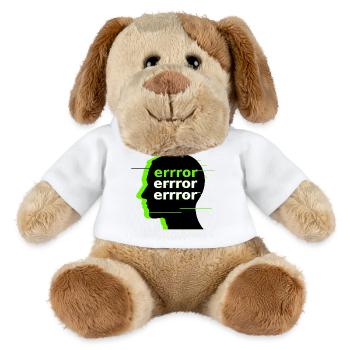 Errror Glitch Head – Dark Cyber Streetwear - MiniFeet® Hund Helge - Weiß - Vorne