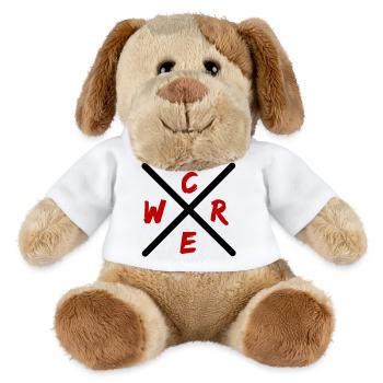 Crew Brush Rot Wortmark - MiniFeet® Hund Helge - Weiß - Vorne