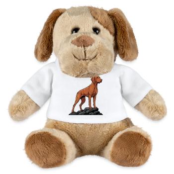 Vizsla Dog on Rock Portrait Hungarian Pointer - MiniFeet® Dog Helge - white - Front
