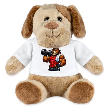 Kraftbär im Fitnessgym - MiniFeet® Hund Helge - Weiß - Vorne