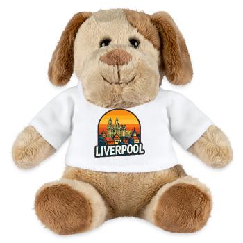 Liverpool Skyline Retro Sunset Vintage-Design - MiniFeet® Hund Helge - Weiß - Vorne