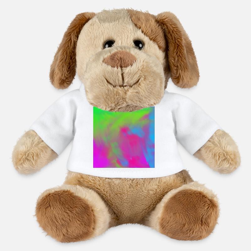 Lebendiger Neon-Tie-dye-Farbverlauf Burst - MiniFeet® Hund Helge - Weiß