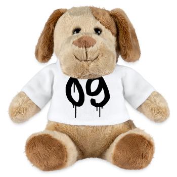 Number 09 Urban Graffiti Style - MiniFeet® Dog Helge - white - Front