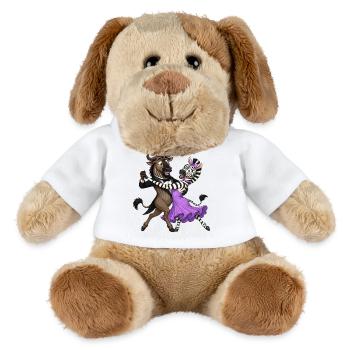 Wildebeest and zebra in elegant ball dance waltz - MiniFeet® Dog Helge - white - Front