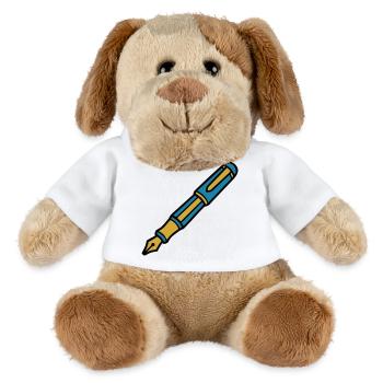 Klassischer Füller Kalligrafie - MiniFeet® Hund Helge - Weiß - Vorne