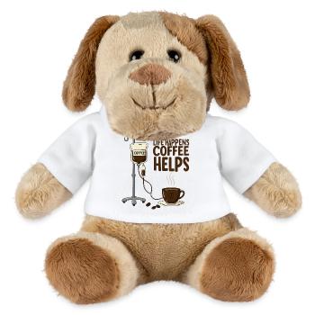 La vie s’en vient Le café aide Morgenmuffe le Kaffee - Chien en peluche Helge MiniFeet® - blanc - Devant
