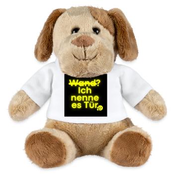 Tür statt Wand in Neon provokante Motivation - MiniFeet® Hund Helge - Weiß - Vorne