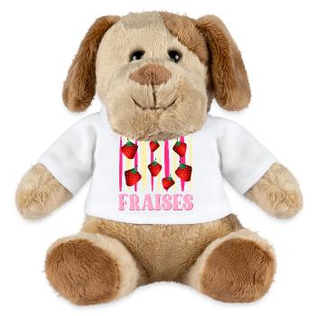 Fraises - Chien en peluche Helge MiniFeet® - blanc - Devant