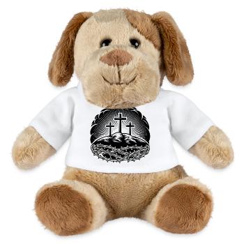 Crown of Thorns + Cross Christian Motif - MiniFeet® Dog Helge - white - Front