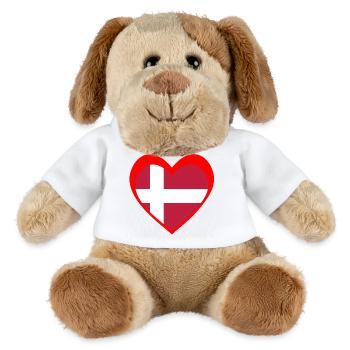 Danmark Hjerte – Kærlighed til Danmark - Chien en peluche Helge MiniFeet® - blanc - Devant