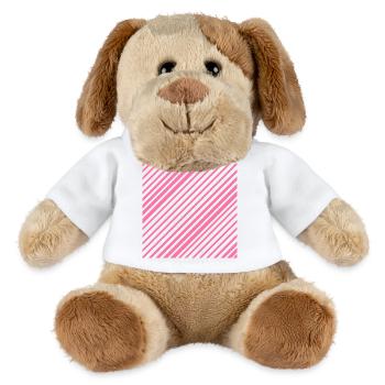 Grafische Linien mit diagonalen Streifen L-Rosa - MiniFeet® Hund Helge - Weiß - Vorne