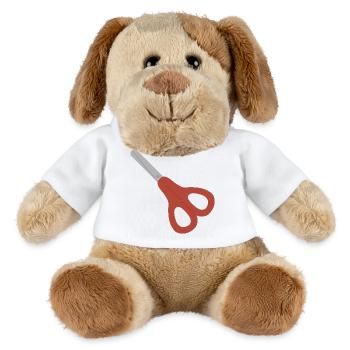 Red Scissors Icon - MiniFeet® Dog Helge - white - Front