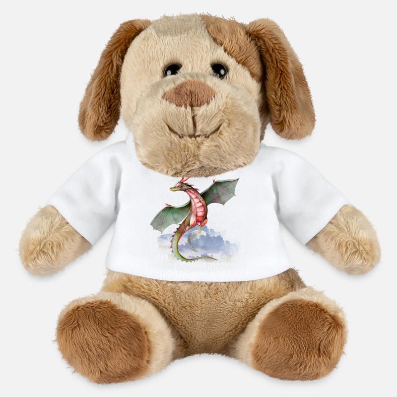 Monddrache Aquarellflug - MiniFeet® Hund Helge - Weiß