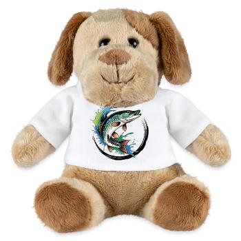 Pêche au brochet - Chien en peluche Helge MiniFeet® - blanc - Devant