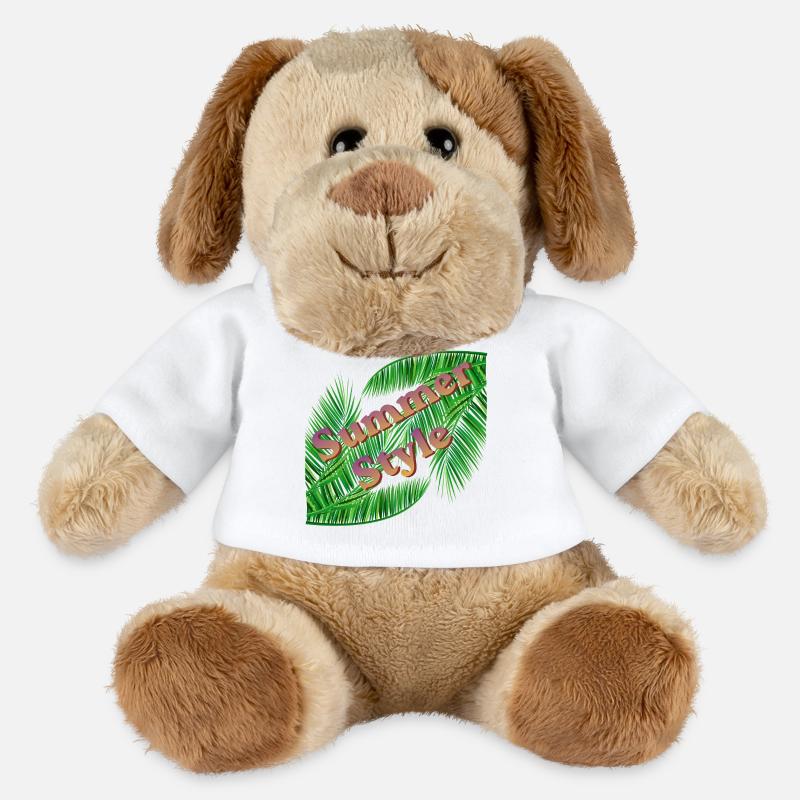 Summer style with palm trees - MiniFeet® Dog Helge - white