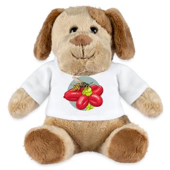 Ballon des Abeilles Fleurs Rouges - Chien en peluche Helge MiniFeet® - blanc - Devant