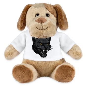 Schwarzer Panther Kopf – Kriegerblick - MiniFeet® Hund Helge - Weiß - Vorne