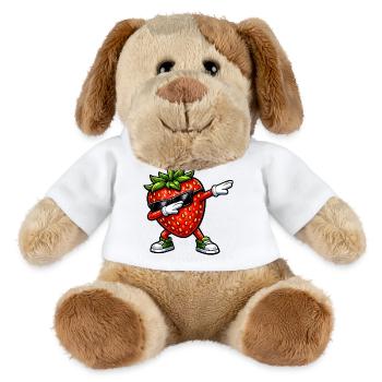 Tamponnement de fraise - Chien en peluche Helge MiniFeet® - blanc - Devant