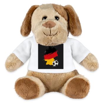Carte rétro paysagère allemande Design vintage - Chien en peluche Helge MiniFeet® - blanc - Devant