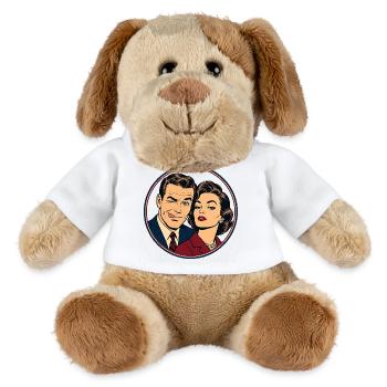 Retro Pop Paar Winking Duo - MiniFeet® Hund Helge - Weiß - Vorne