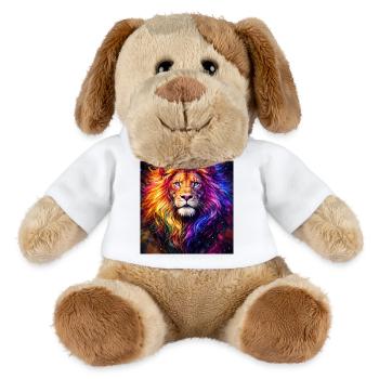 Löwen-Neon-Porträtfarbe - MiniFeet® Hund Helge - Weiß - Vorne