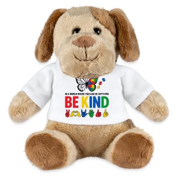 Autism Be Kind Awareness | Colorful Butterfly - MiniFeet® Dog Helge - white - Front
