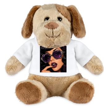 Amethyst Noire Retro Glamour Portrait - MiniFeet® Dog Helge - white - Front