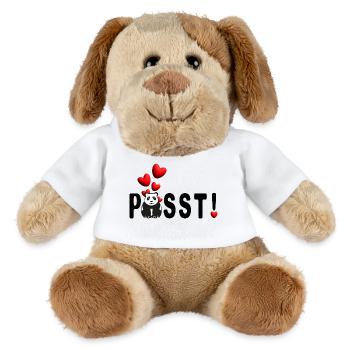Panda Liebe Passt mit vielen süßen Herzen. - MiniFeet® Hund Helge - Weiß - Vorne