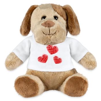 CŒUR. CŒURS. SAINT VALENTIN. LOVE. AMOUR. HEART - Chien en peluche Helge MiniFeet® - blanc - Devant