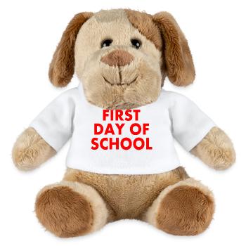 First day of school - MiniFeet® Dog Helge - white - Front