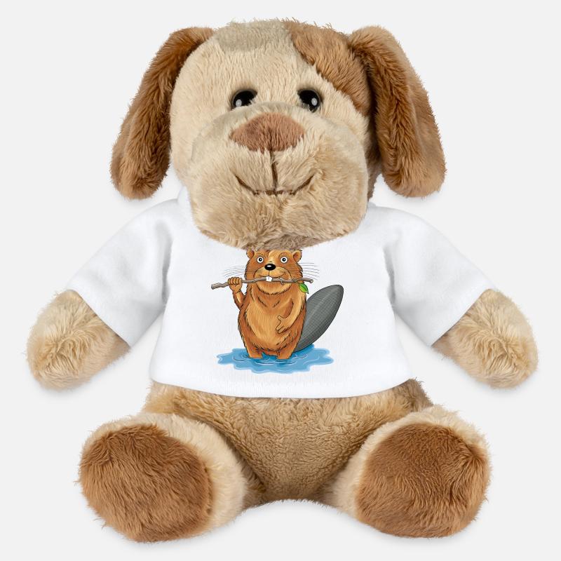 bissiger Biber - MiniFeet® Hund Helge - Weiß