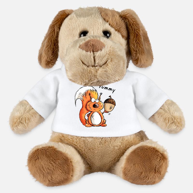 Yummy Eichhörnchen - Tier - Tiere - Comic - MiniFeet® Hund Helge - Weiß