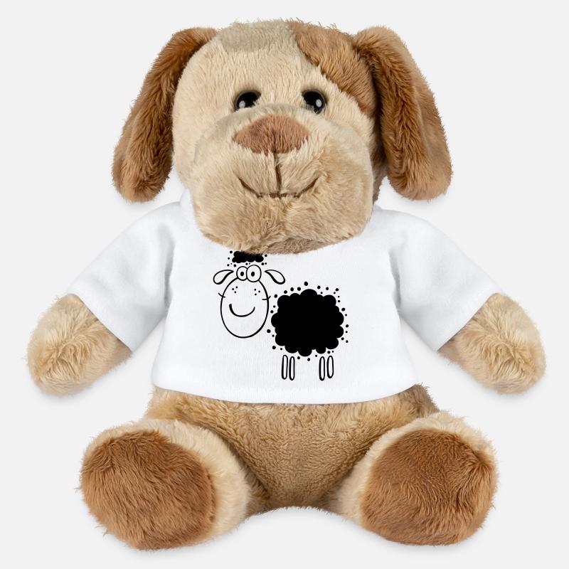Wolliges Schaf - Schafe - Schäfchen - Comic - MiniFeet® Hund Helge - Weiß