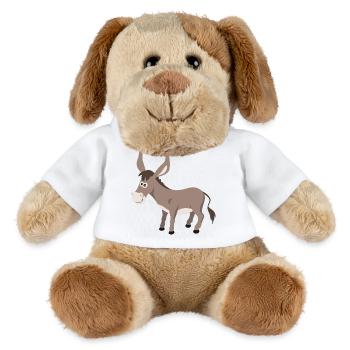 Esel Illustration – handgezeichnetes Tiermotiv - MiniFeet® Hund Helge - Weiß - Vorne