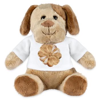 Quilling Blüte in warmen Holzfarben - MiniFeet® Hund Helge - Weiß - Vorne