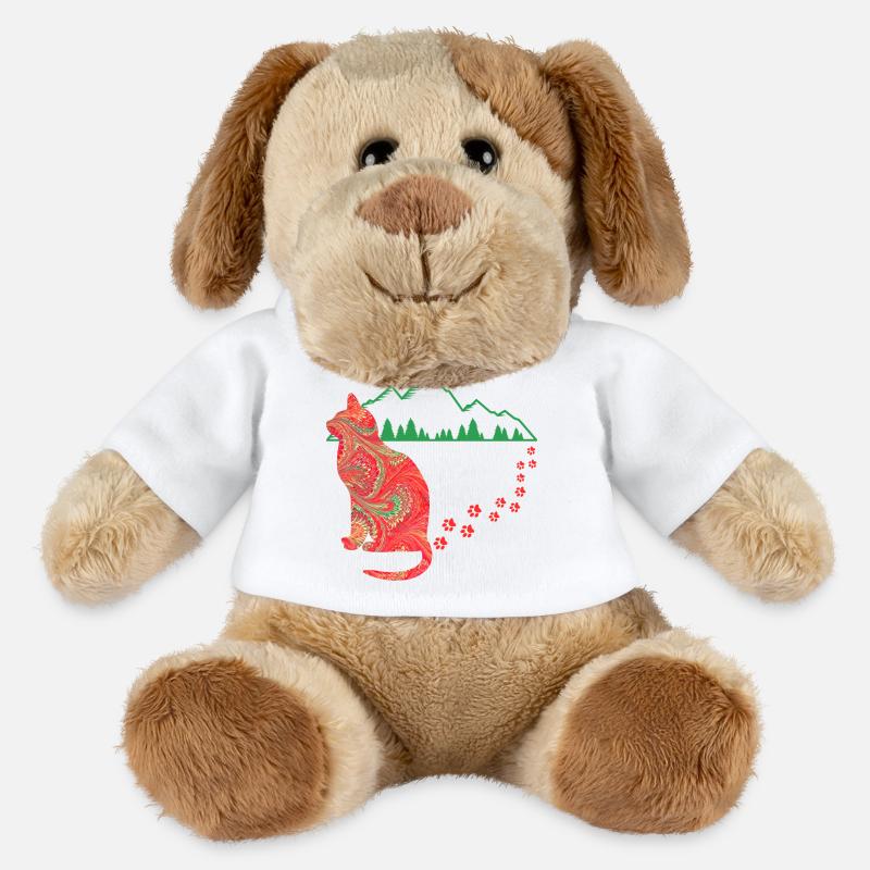Chat avec chenilles E 91 - Chien en peluche Helge MiniFeet® - blanc