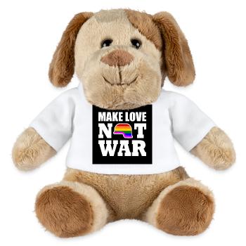 Make love not war - Chien en peluche Helge MiniFeet® - blanc - Devant