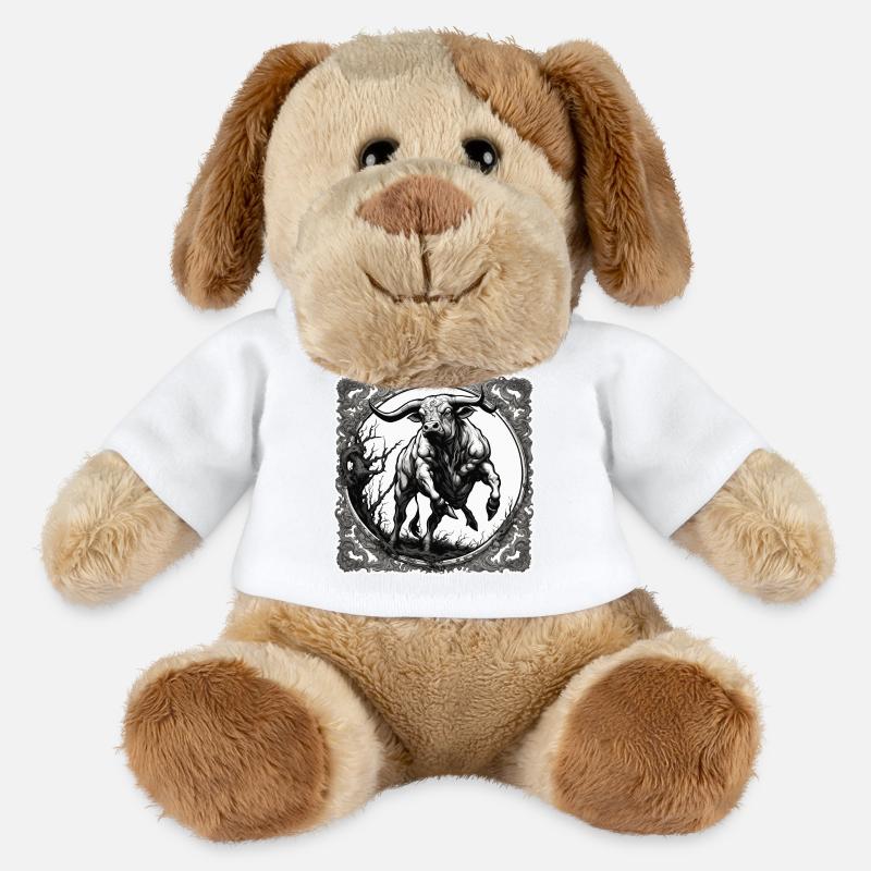 Stier / Bulle / Tier / Hörner / Stierkampf - MiniFeet® Hund Helge - Weiß