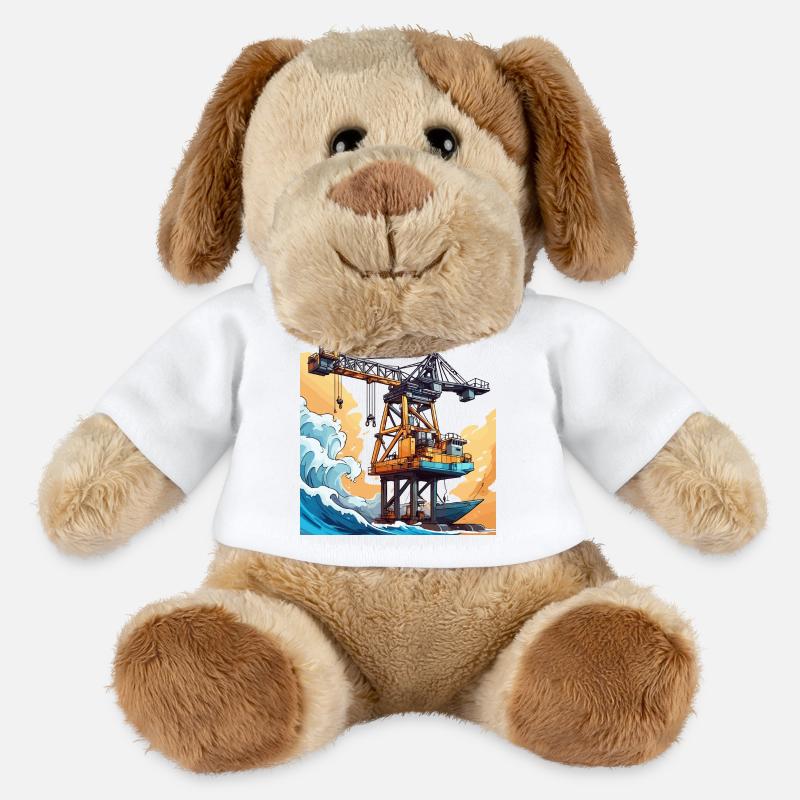 Grue / de chantier / treuil / système de grue - Chien en peluche Helge MiniFeet® - blanc
