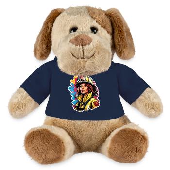 Feuerwehrfrau / Feuer / Brand / Löschen / Heldin - MiniFeet® Hund Helge - French Navy - Vorne