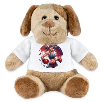 Boxeur / Sports / Combat / Arène / Ring de boxe / Poings - Chien en peluche Helge MiniFeet® - blanc - Devant