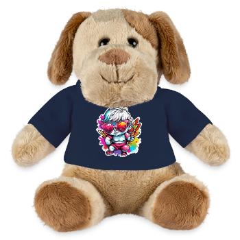 Cupidon / Amour / Flèche / Coeur / Saint Valentin - Chien en peluche Helge MiniFeet® - bleu marine - Devant