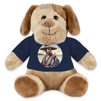 Samouraï / Japonais / Harakiri / Katana / Homme - Chien en peluche Helge MiniFeet® - bleu marine - Devant