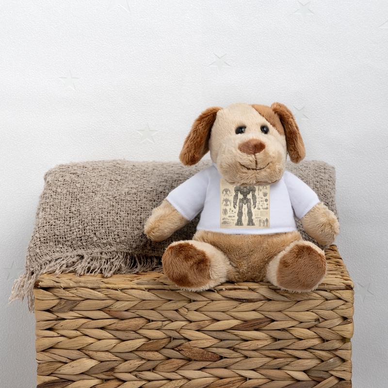Plan / Sépia / Vintage / Rétro / Robot Chien en peluche Helge MiniFeet®