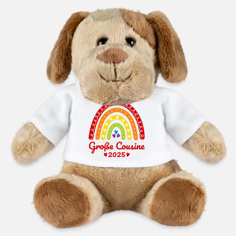 Boho Regenbogen Große Cousine 2025 - MiniFeet® Hund Helge - Weiß