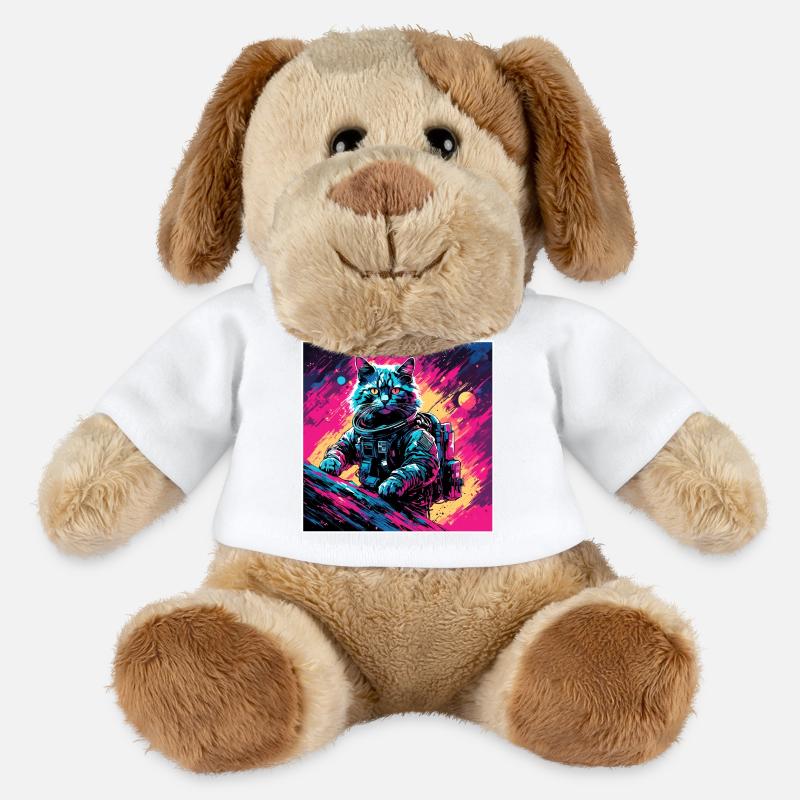 Astronaute / Espace / Chat / Coq / Vaisseau spatial - Chien en peluche Helge MiniFeet® - blanc