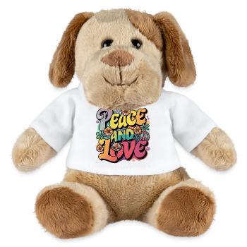 Peace And Love Hippie 1960s 1970s - MiniFeet® Dog Helge - white - Front