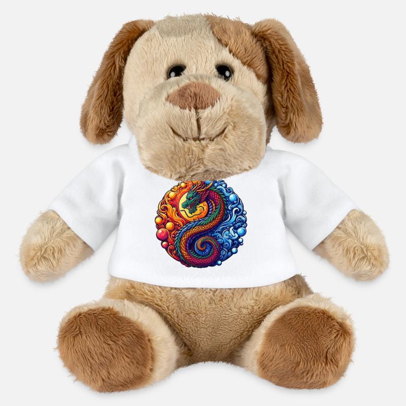 Lebendiger Yin-Yang-Drache - MiniFeet® Hund Helge - Weiß