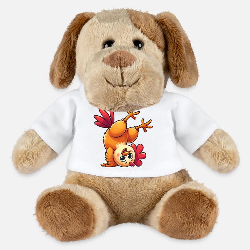 Poule Poule Coq Équilibre Acrobaties Athlète Fun - Chien en peluche Helge MiniFeet® - blanc